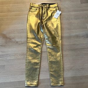 7 jeans high waisted gold NWT